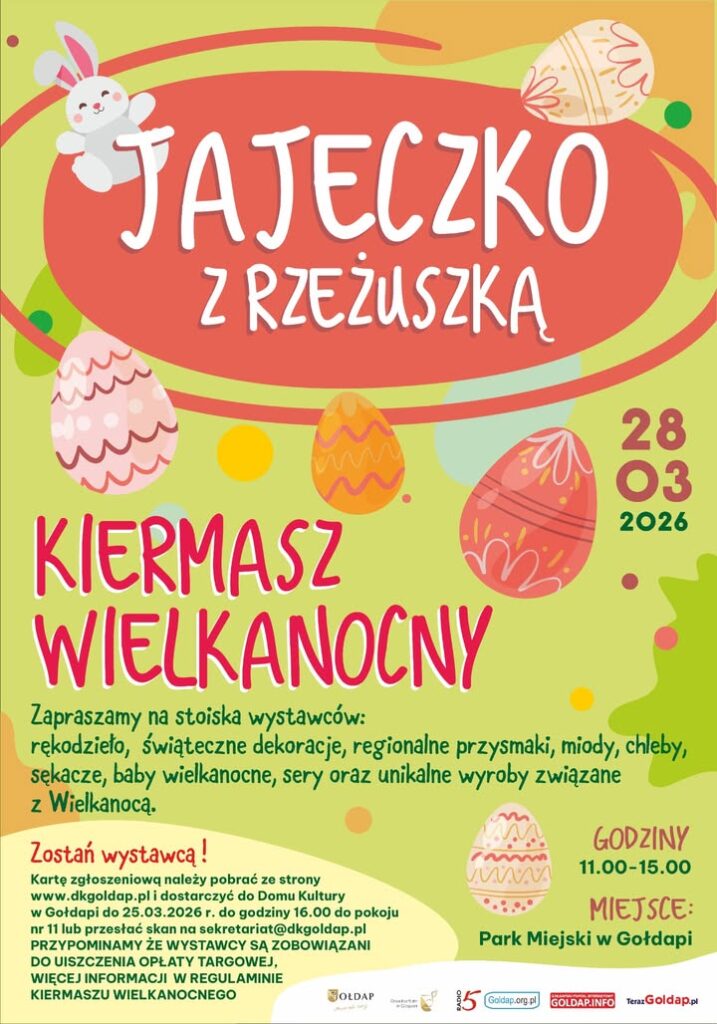 Kiermasz wielkanocny „Jajeczko z Rzeżuszką” w Gołdapi już 28 marca 2026 roku
