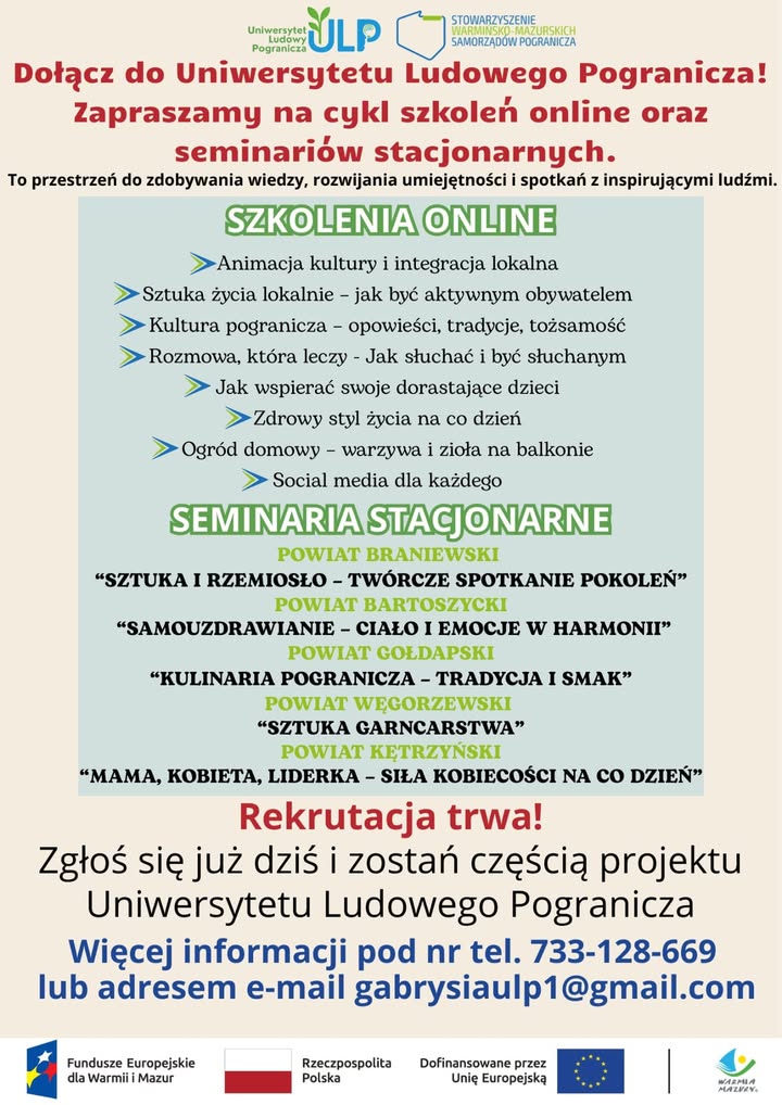 Dołącz do Uniwersytetu Ludowego Pogranicza – rekrutacja trwa!