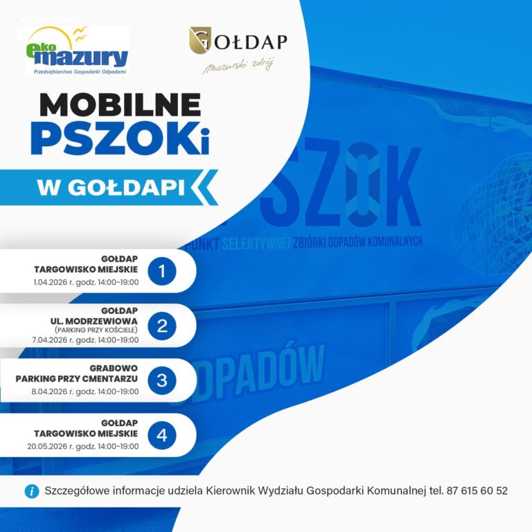 Mobilny PSZOK w Gminie Gołdap – harmonogram zbiórki odpadów