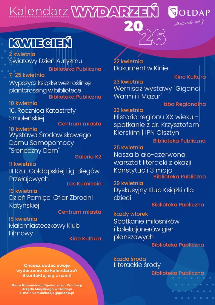 Intensywny kwiecień w Gołdapi: wydarzenia dla każdego