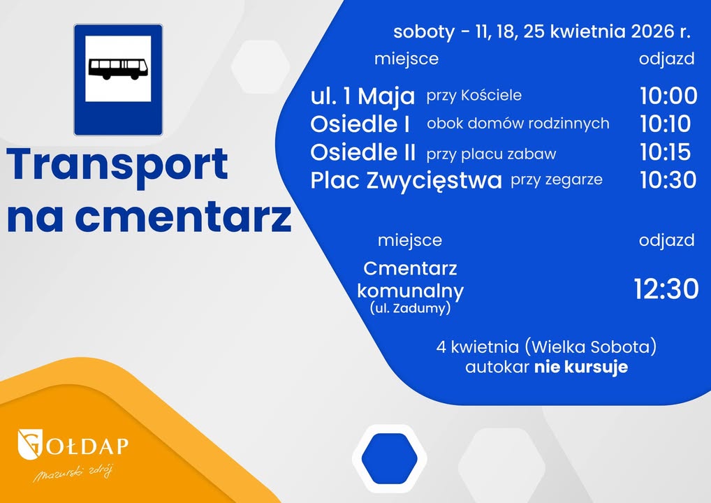 Transport na cmentarz w kwietniu 2026 roku – autobus kursuje w Wielką Sobotę