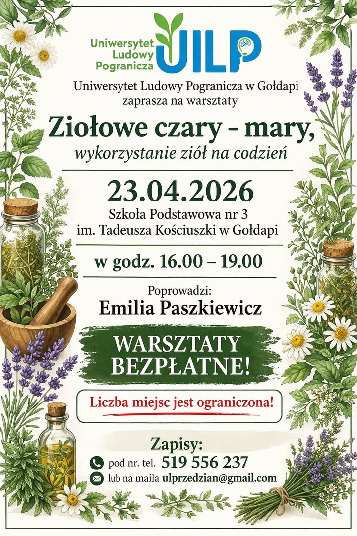 Warsztaty zielarskie w Gołdapi – poznaj wiosenne zioła i ich właściwości