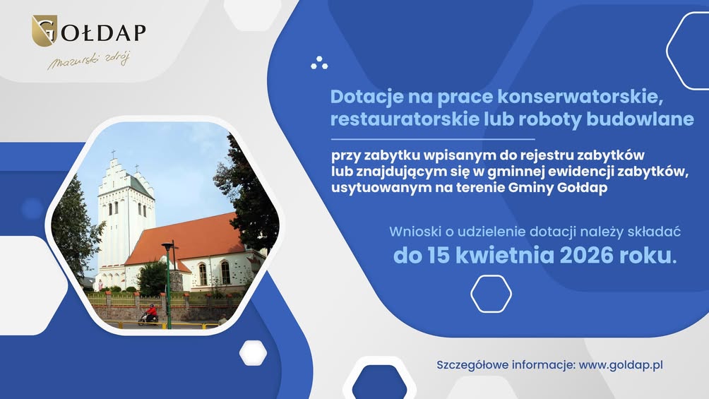 Nabór wniosków na dotacje dla zabytków w Gminie Gołdap