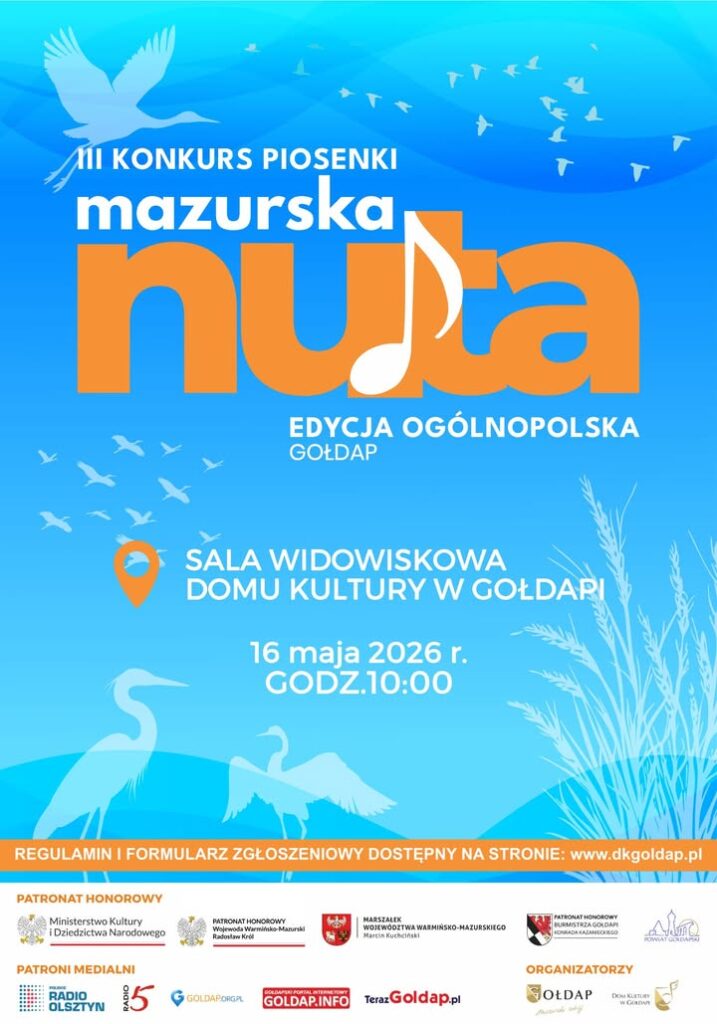 III edycja konkursu piosenki „Mazurska Nuta” już w maju w Gołdapi