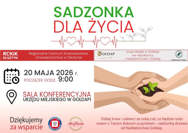 Akcja krwiodawcza w Gołdapi - oddaj krew i zasadzisz drzewo