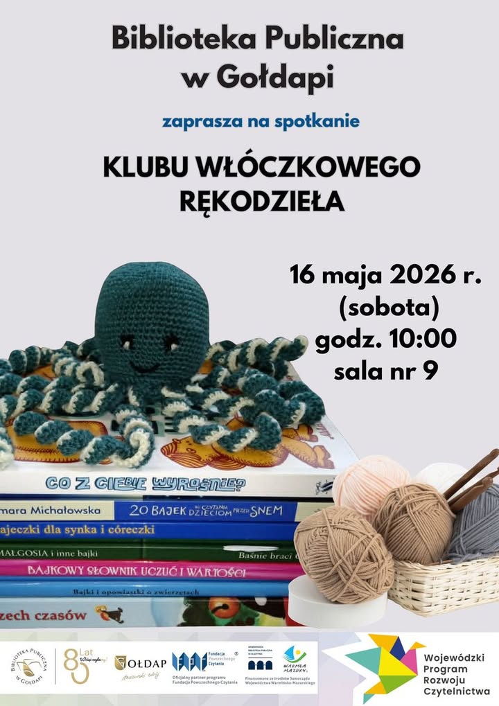 Szydełkowe spotkanie w bibliotece publicznej w Gołdapi 16 maja