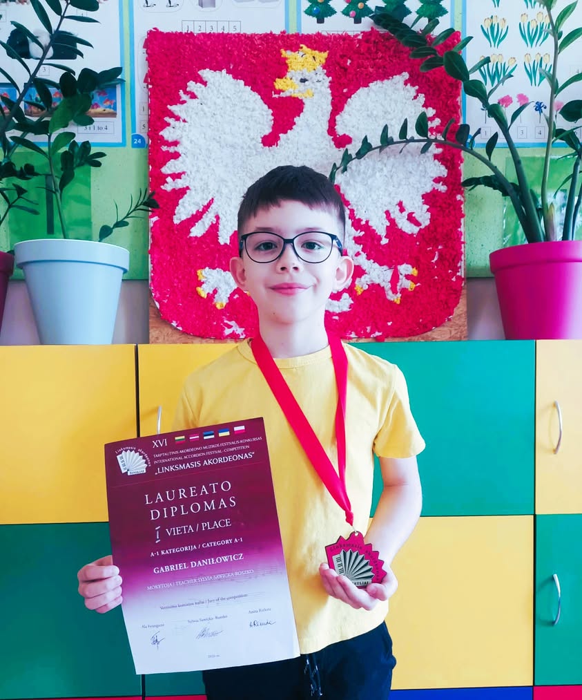 Gabriel Daniłowicz z SP 5 w Gołdapi zwycięża na międzynarodowym festiwalu akordeonowym