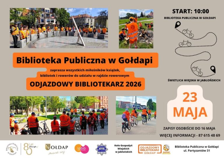 Rajd rowerowy „Odjazdowy Bibliotekarz 2026” w Gołdapi