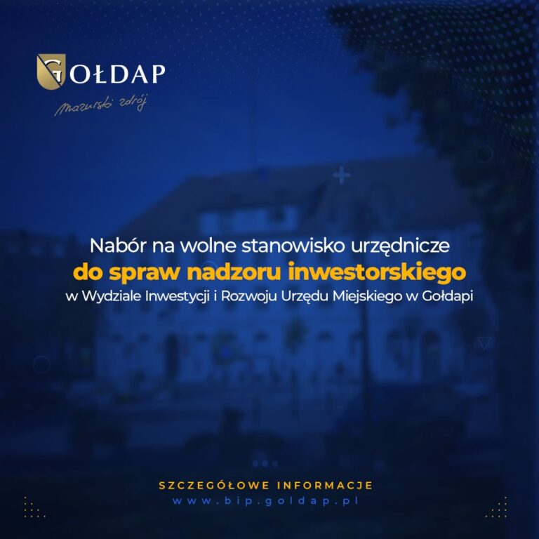Nabór na stanowisko w Urzędzie Miejskim w Gołdapi
