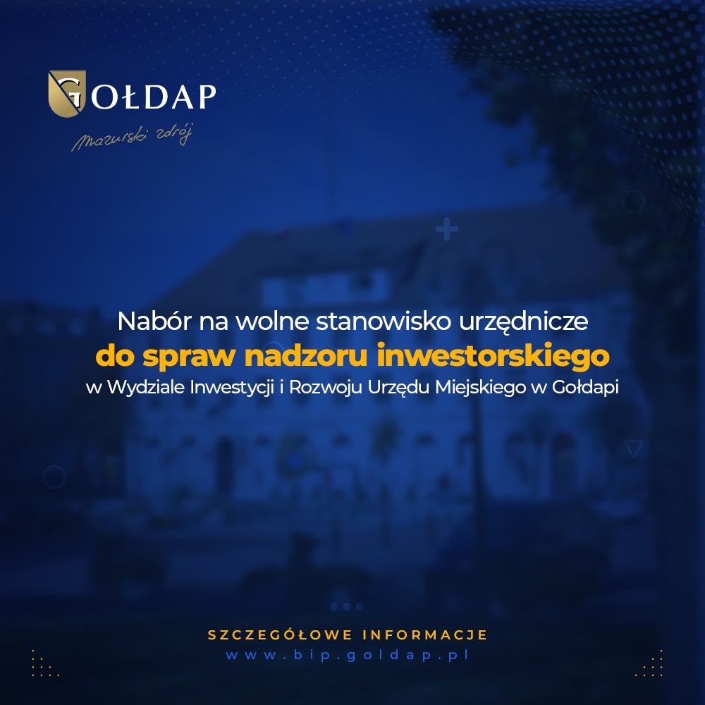 Nabór na stanowisko w Urzędzie Miejskim w Gołdapi