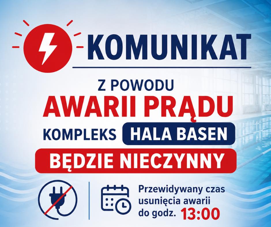 Awaria prądu w Hali Basen - obiekt nieczynny do odwołania