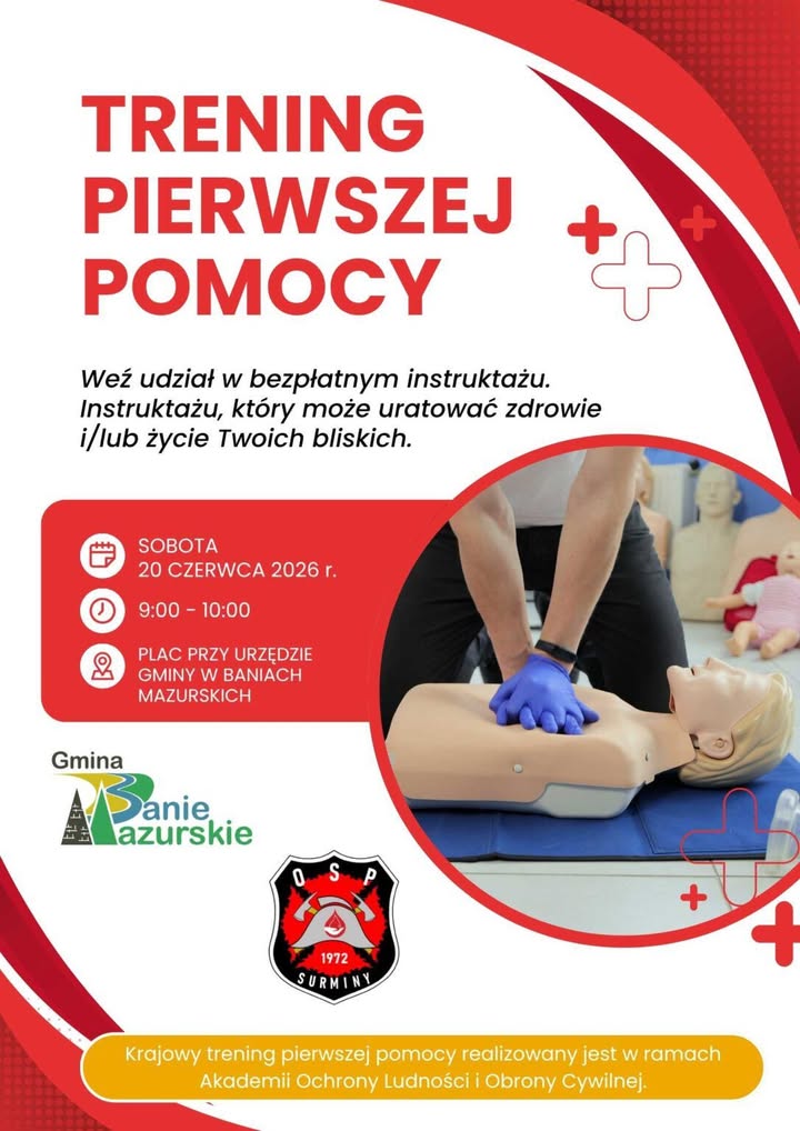 Bezpłatne szkolenie z pierwszej pomocy w gminie Banie Mazurskie