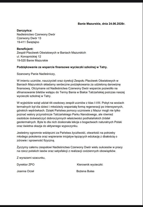 Tydzień w górach dla uczniów ZPO Banie Mazurskie