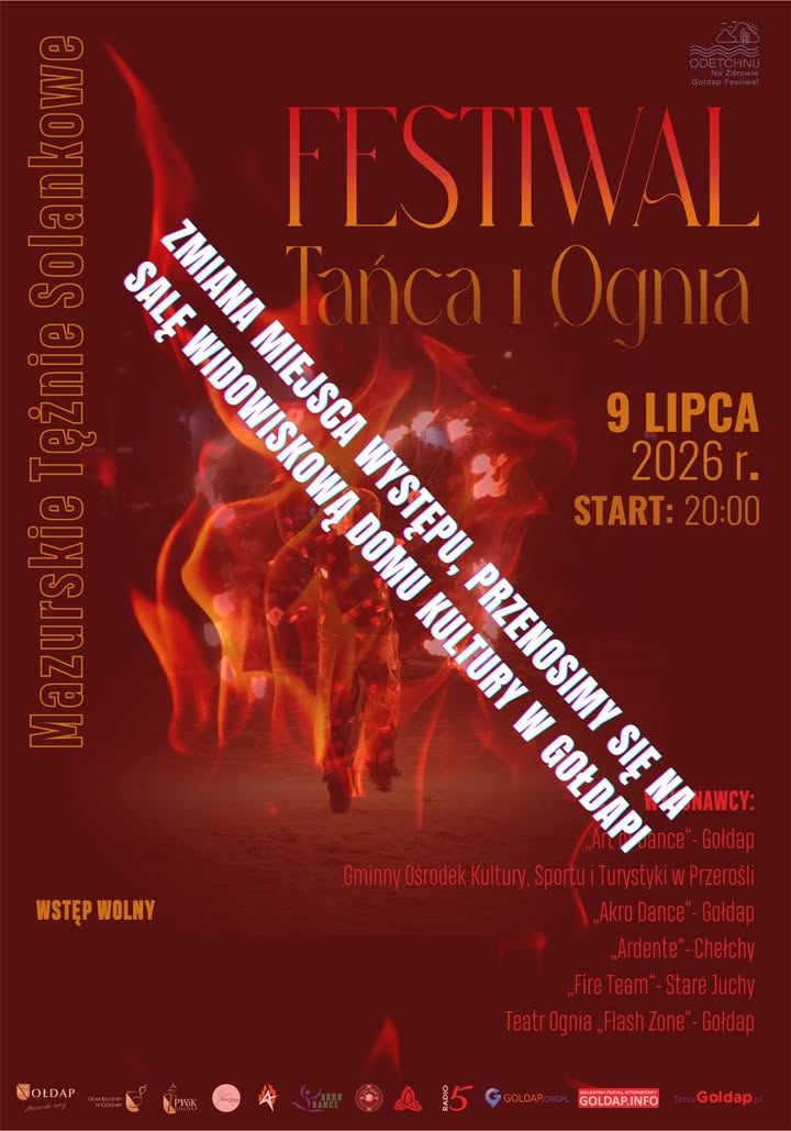 Festiwal Tańca i Ognia przeniesiony do Domu Kultury w Gołdapi