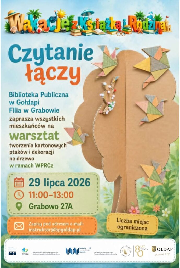 Warsztaty „Czytanie łączy” w bibliotece w Grabowie już jutro