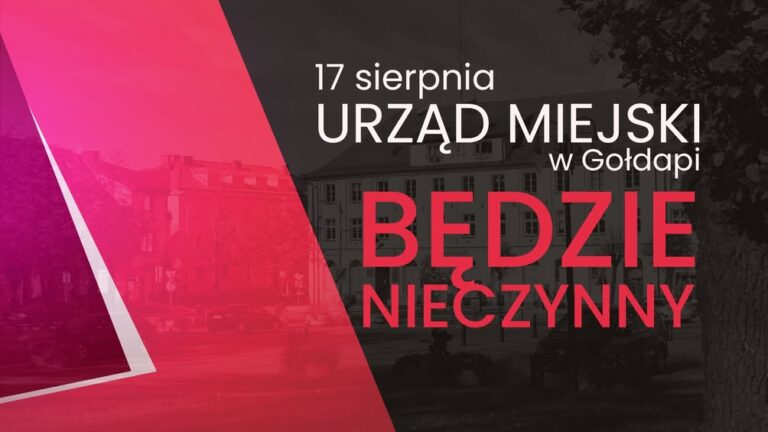 Urząd Miejski w Gołdapi nieczynny 17 sierpnia 2026 roku
