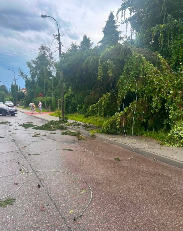 Gwałtowna burza w gminie Gołdap – szkody i utrudnienia w ruchu