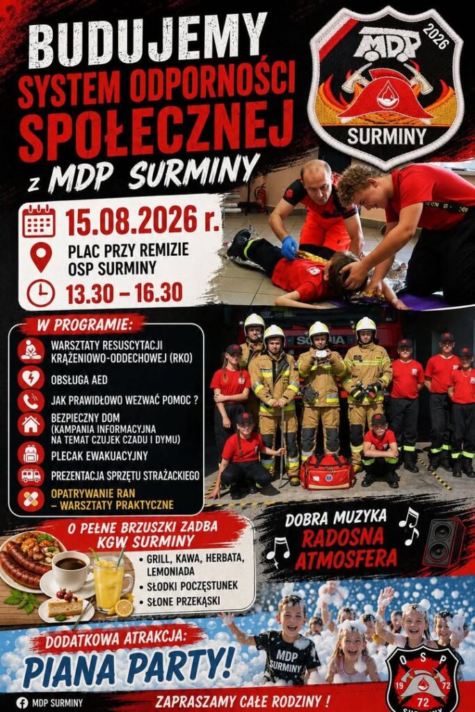 Dzień bezpieczeństwa w Surminach – zaproszenie na wydarzenie 15 sierpnia