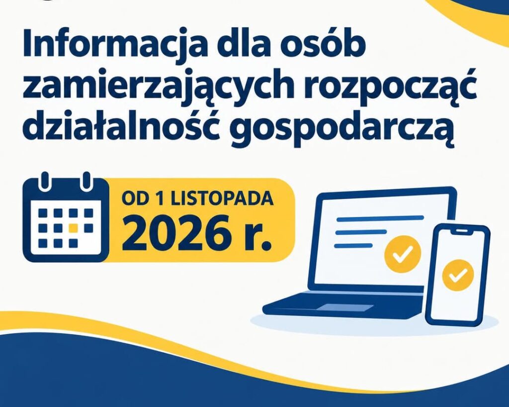 Zmiana zasad składania wniosków do CEIDG od listopada 2026 roku w Gołdapi