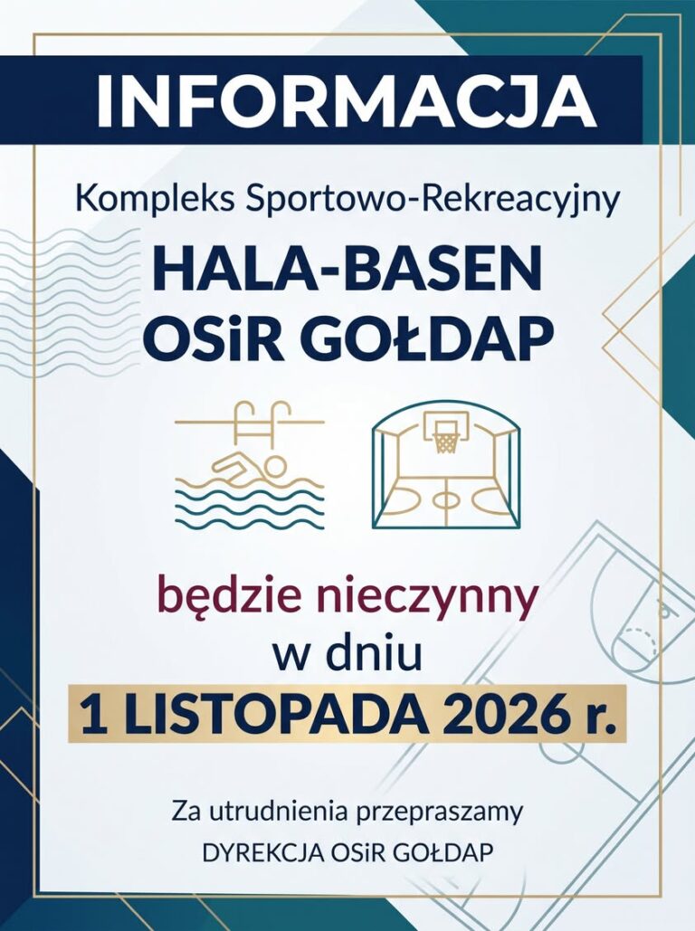 Hala-basem nieczynna 1 listopada 2026 roku